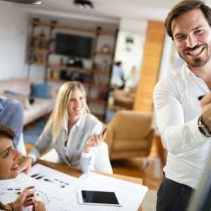 Presentation in consulting seminar about business strategy in office